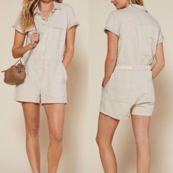 OUTERKNOWN S.E.A. SUIT coveralls boiler room JUMPSUIT NATURAL tan linen blend XS - Picture 1 of 14